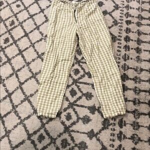 Billabong Checkered Ankle Pants in Green and White